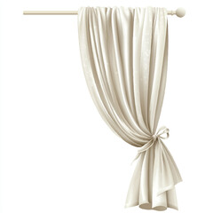 curtain tied to one side with gentle folds