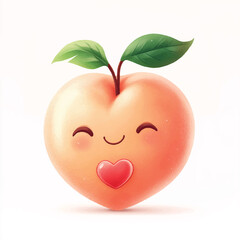 cute peach holding a tiny heart 