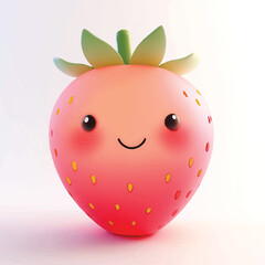 Fototapeta premium cute smiling strawberry with blushing