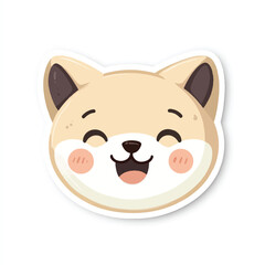 Naklejka premium a cute nanimal faces with different emotions for stiker