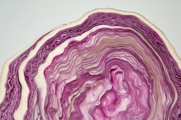 Obraz premium Red Cabbage Symphony Abstract Layers of Healthy Eating CloseUp.