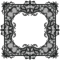 decorative vintage baroque frame with flora engraving ornament 