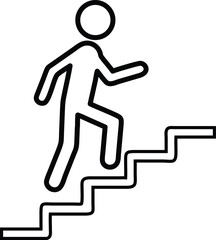 Success stairs up vector Icon. People go up stairs. icon related to career, business climb, success. Line art icon style design. Simple  editable vector design.