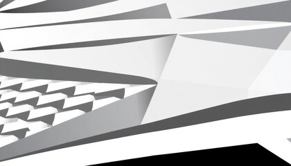 Angular Facets: A Striking Abstract Design of Geometric Forms in Grayscale with Precise Lines and Dynamic Shadows