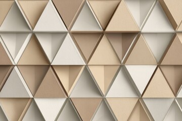 Abstract geometric pattern of overlapping triangles in beige and white.