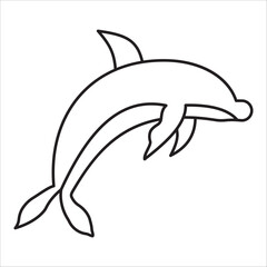 Dolphin icon outline vector