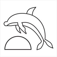 Obraz premium Dolphin icon outline vector