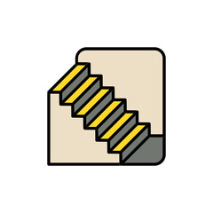 Brutalist Staircase Icon for Geometric Architecture.