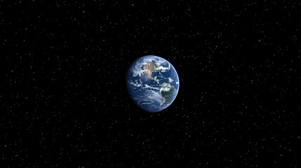 Obraz premium Earth View from Outer Space with Starry Background Digital Art Illustration Planet Orbiting