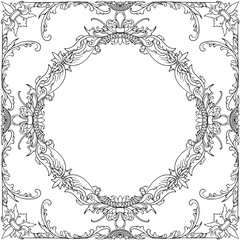 decorative vintage baroque frame with flora engraving ornament 