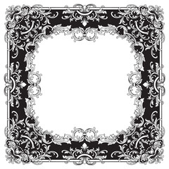 vintage baroque frame with flora engraving ornament 