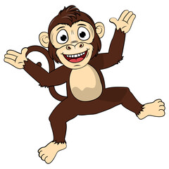 Naklejka premium Cute Monkey Animal Cartoon Illustration