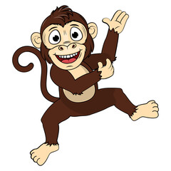 Obraz premium Cute Monkey Animal Cartoon Illustration