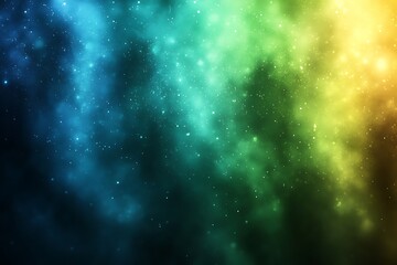 Gradient nebula shines brightly with blue, green, and yellow light in this cosmic texture