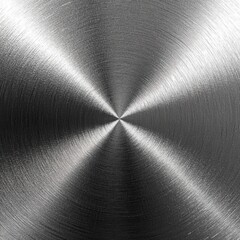Close up of Brushed Metal Texture with Circular Pattern and Reflective Light Abstract Background