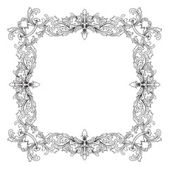 vintage baroque frame with flora engraving ornament 