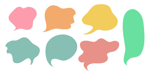 Doodle set of comic speech bubbles. Colorful bubble background Clip Art. isolated on white background