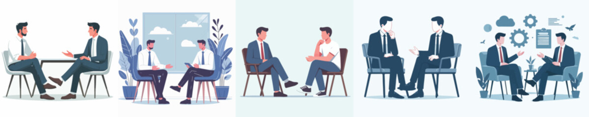 Vector of two men having a discussion