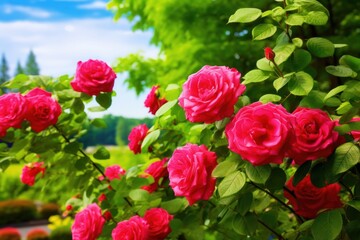 Rose flowers outdoors blossom nature.