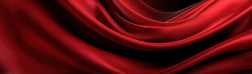 Close-up view of deep red fabric folds.