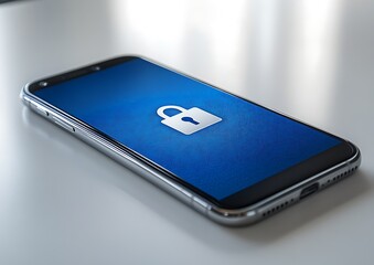 Mobile phone with lock icon on screen