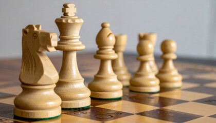 Chess on the board in a strategy game
