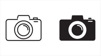 Camera icon collection. Flat illustration of vector icons. For your website, logo, app, UI design. Illustration, isolated on white background.