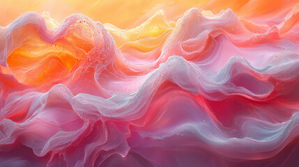 Obraz premium A mesmerizing canvas of vibrant pastel hues, where abstract shapes of varying sizes and forms seamlessly blended, creating a dynamic and captivating aesthetic. The interplay of colors and shapes 