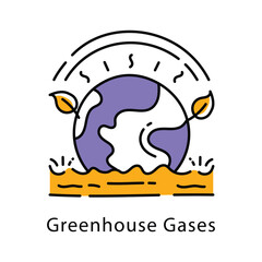 Greenhouse Gases Vector Filled Outline Style icon. Eps 10 File