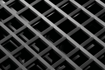 Abstract architectural facade design featuring a grid pattern.