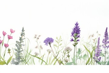 Naklejka premium Minimal purple flowers lavender outdoors blossom.
