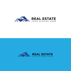 Multiple Roof Houses Real Estate Logo.