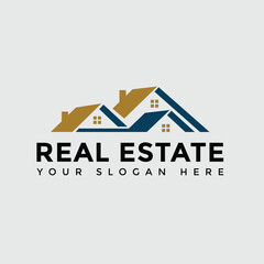 Overlapping Roofs Real Estate Logo.