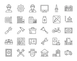 DIY Project Line Art Icon Set for Creative Website Design