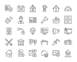 Clean Line Art Icon Collection for Home Renovation and DIY Blogs