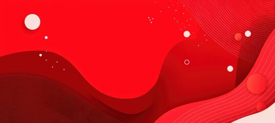 Abstract red design with fluid shapes and white accents