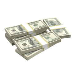 Money stacks of hundred dollar bills