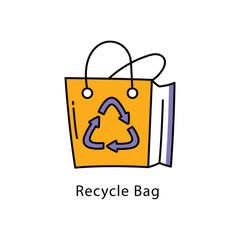 Recycle Bag  Vector Filled Outline Style icon. Eps 10 File