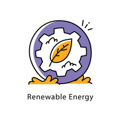 Renewable Energy Vector Filled Outline Style icon. Eps 10 File