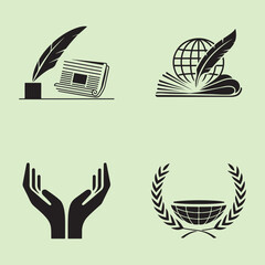 Symbols of Writing and Communication Icons for Expression Vector Illustration.