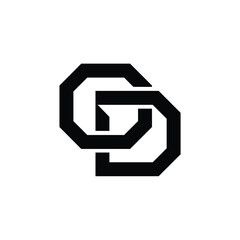 Fototapeta premium OD monogram logo design letter text name symbol monochrome logotype alphabet character simple logo
