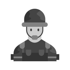 Army Soldier icon vector image. Suitable for mobile apps, web apps and print media.