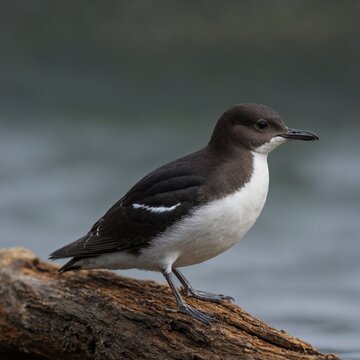 Xantus Murrelet bird on piece of wood