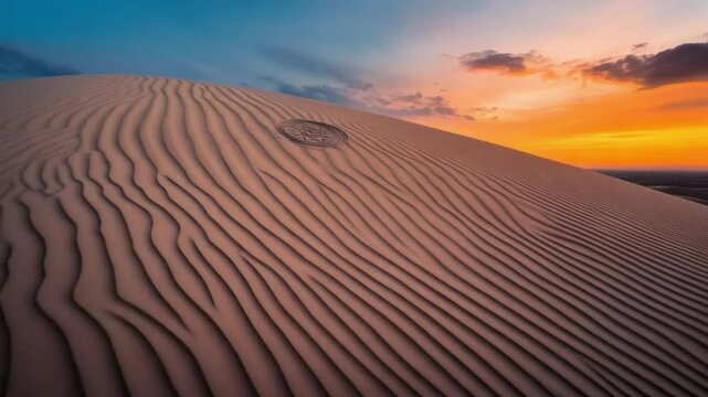 Vast hot sand dunes in the Sahara desert and Death Valley create a dry, sandy landscape under the sky, inviting adventure and travel