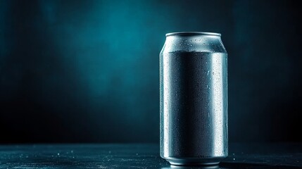 tilted aluminium beer product shot with studio lighting