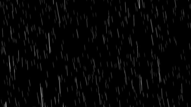 rain black screen. Rain drops on black background. Rain template. Rainfall black screen effect
