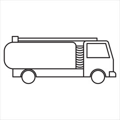 Fire truck icon outline vector