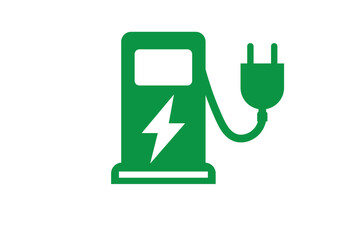 Electric car vehicle station EV vector. Electric car charge station icon. Electric car refueling icon symbol. EV car, Green hybrid vehicles charging point. Eco friendly vehicle concept