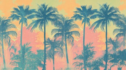 Pastel palm trees graphic