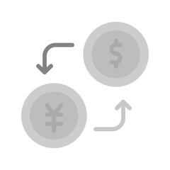 Dollar to Yen icon vector image. Suitable for mobile apps, web apps and print media.